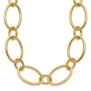 Leslie's 14K Polished Fancy Mixed Oval Link Necklace