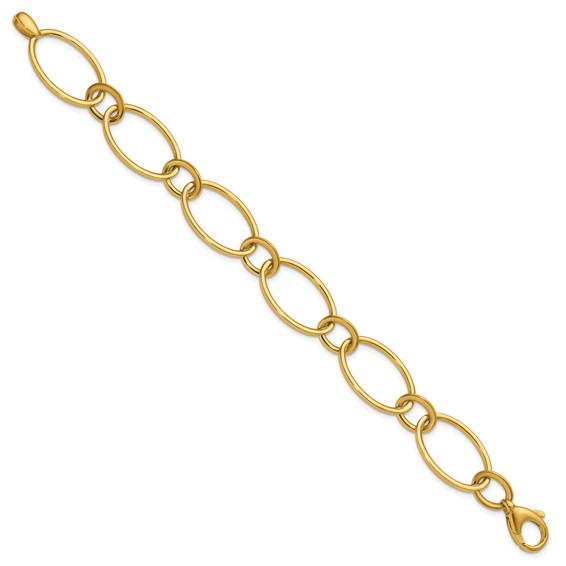 Leslie's 14K Polished Fancy Mixed Oval Link Bracelet