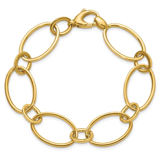Leslie's 14K Polished Fancy Mixed Oval Link Bracelet