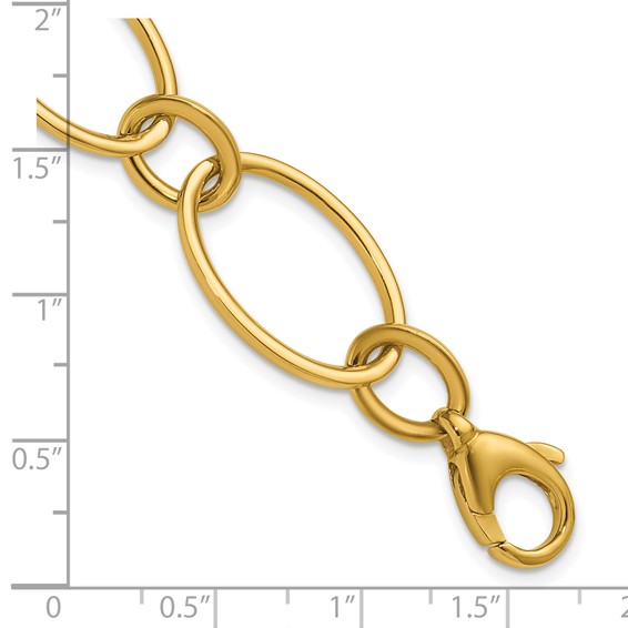 Leslie's 14K Polished Fancy Mixed Oval Link Bracelet