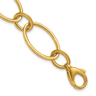 Leslie's 14K Polished Fancy Mixed Oval Link Bracelet