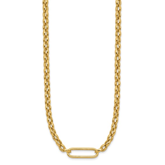 Leslie's 14K Polished Fancy Elongated Oval Link Necklace