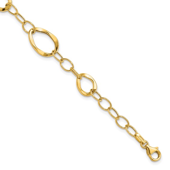 Leslie's 14K Polished Fancy Link Bracelet