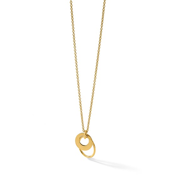 Leslie's 14K Polished Fancy Double Circle w/ 2in Ext .Necklace