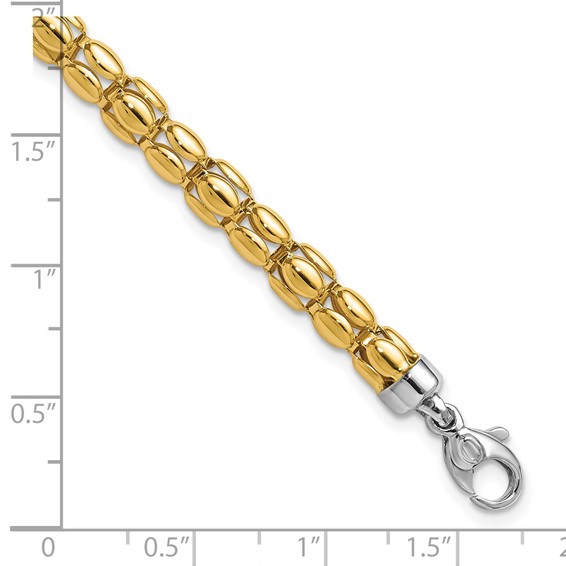 Leslie's 14K Two-tone Polished 5.5mm Popcorn Link Bracelet