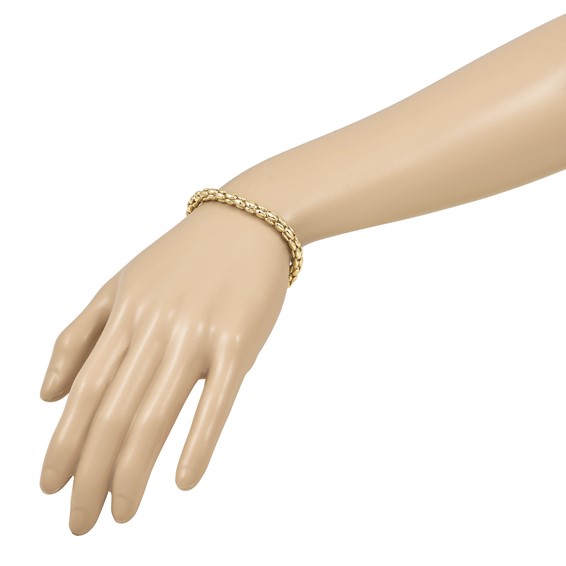 Leslie's 14K Two-tone Polished 5.5mm Popcorn Link Bracelet