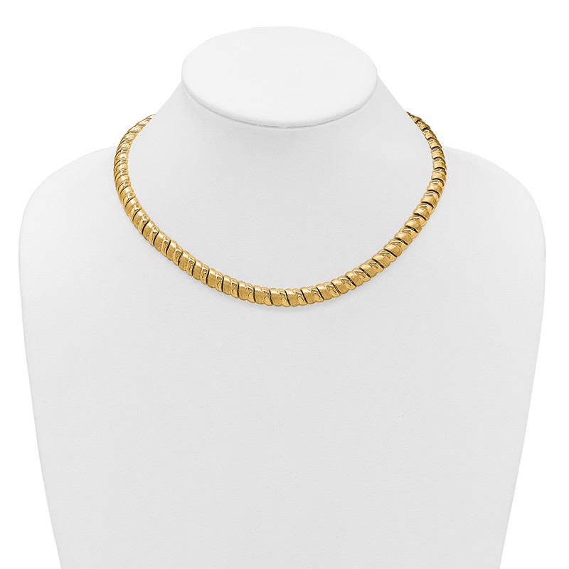 14K Polished and Brushed Fancy 8.0mm Necklace