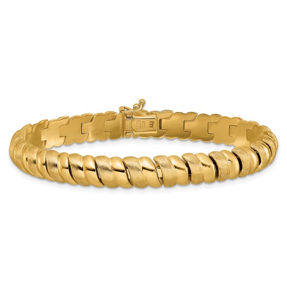 Leslie's 14K Polished and Brushed Fancy 8.0mm Bracelet