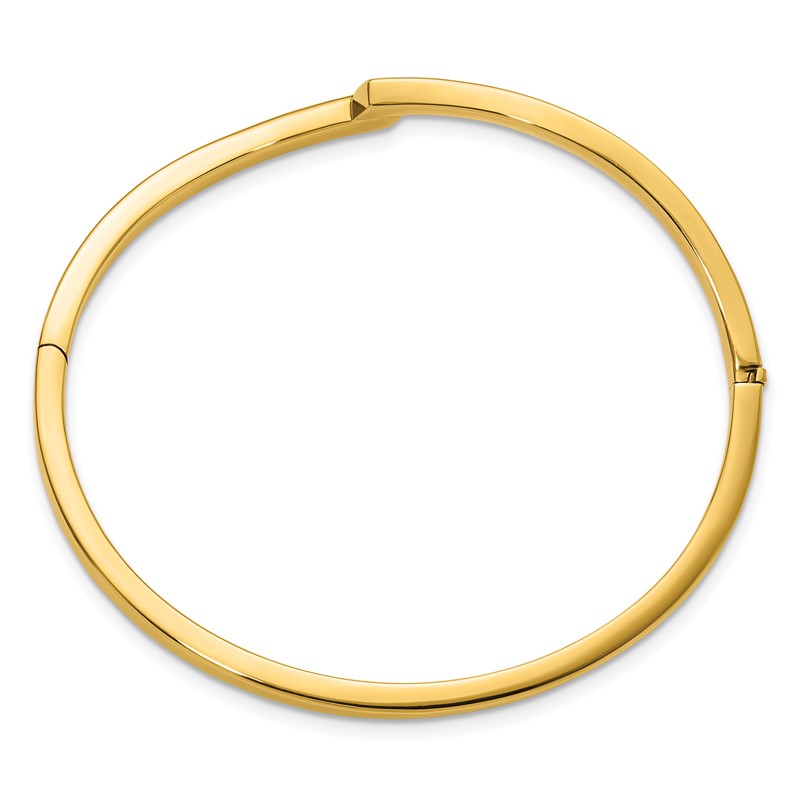 14K Polished Fancy Bypass Hinged Bangle