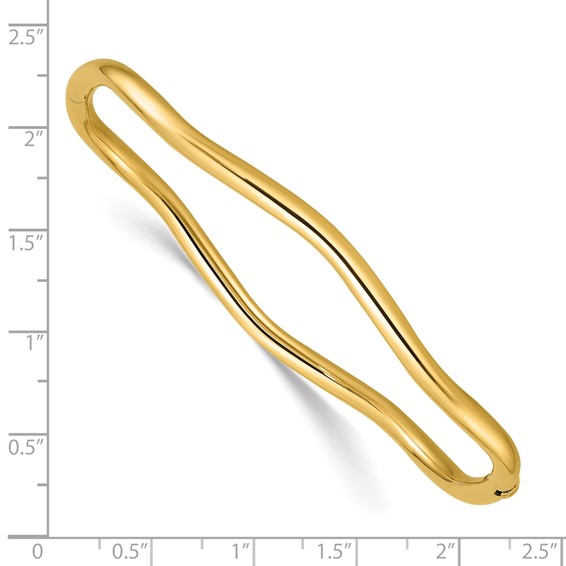 Leslie's 14K Polished Fancy Wavy Hinged Bangle