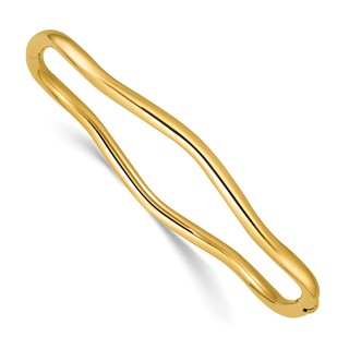 Leslie's 14K Polished Fancy Wavy Hinged Bangle