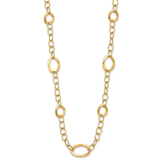 Leslie's 14K Polished Fancy Link w/2in ext. Necklace