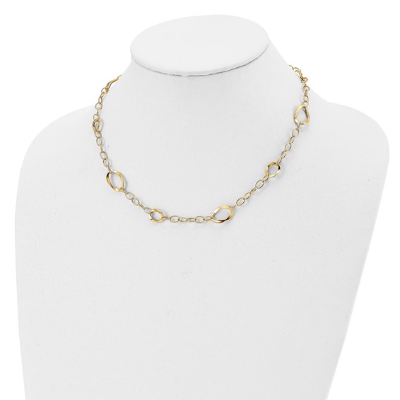 Leslie's 14K Polished Fancy Link w/2in ext. Necklace