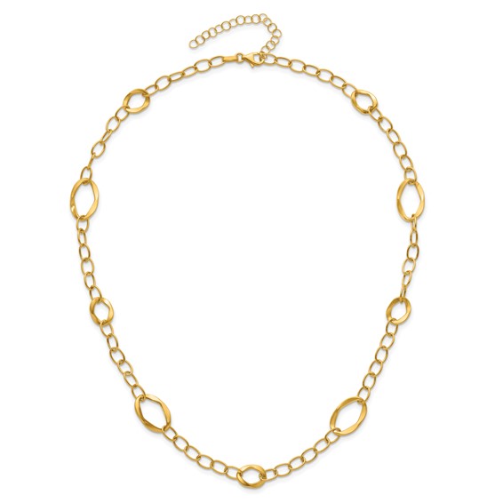 Leslie's 14K Polished Fancy Link w/2in ext. Necklace