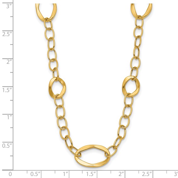 Leslie's 14K Polished Fancy Link w/2in ext. Necklace