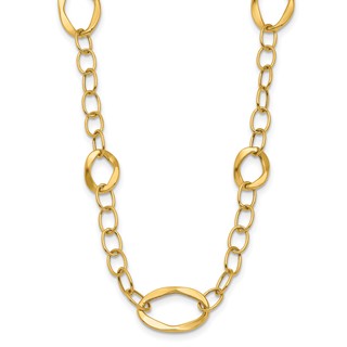 Leslie's 14K Polished Fancy Link w/2in ext. Necklace