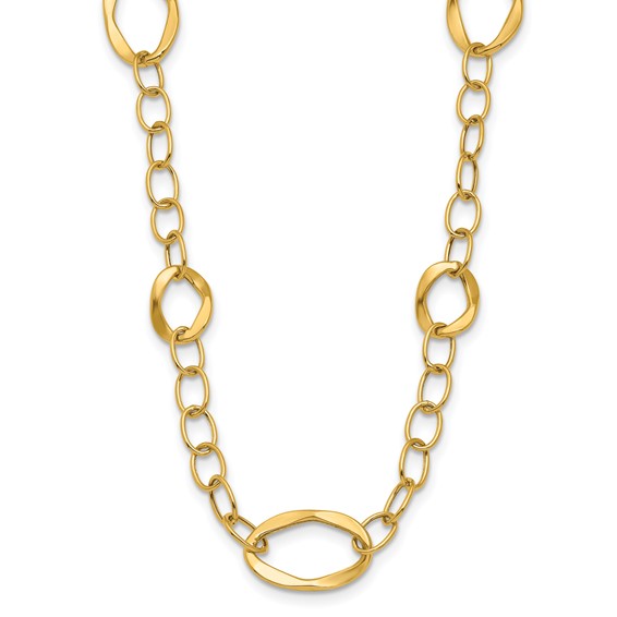 Leslie's 14K Polished Fancy Link w/2in ext. Necklace