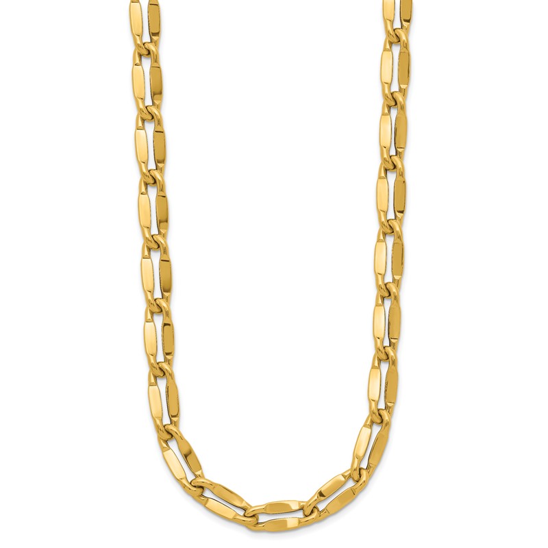 14K Polished Fancy Contoured Link Necklace