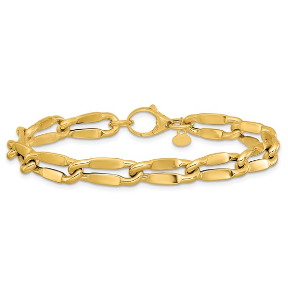 Leslie's 14K Polished Fancy Contoured Link Bracelet