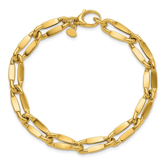 Leslie's 14K Polished Fancy Contoured Link Bracelet