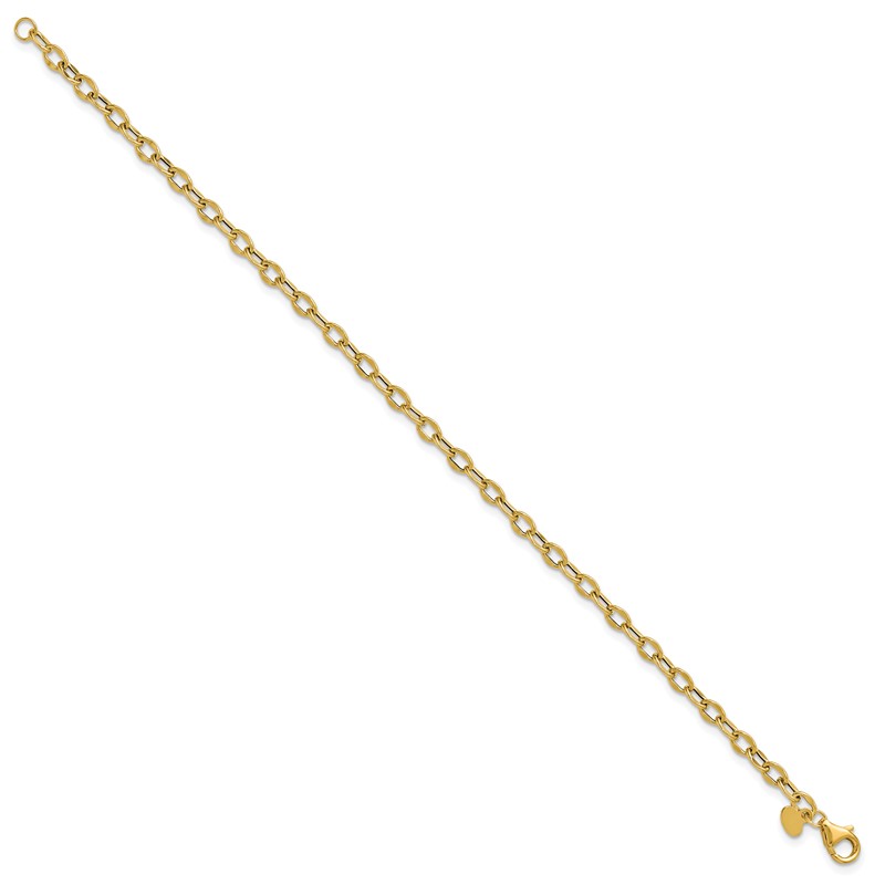 14K Polished Fancy Flat Cable Link Bracelet