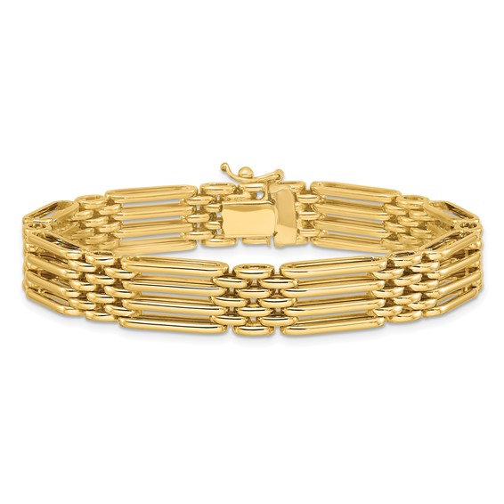 Leslie's 14K Polished Fancy 10.0mm Link Bracelet