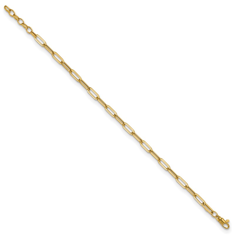 14K Polished Fancy Link with 1in ext Bracelet