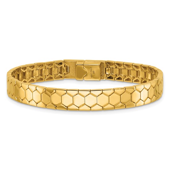 Leslie's 14K Polished Hexagon Design Bracelet
