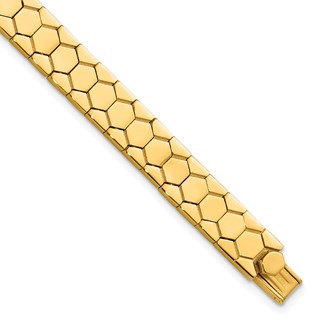 Leslie's 14K Polished Hexagon Design Bracelet