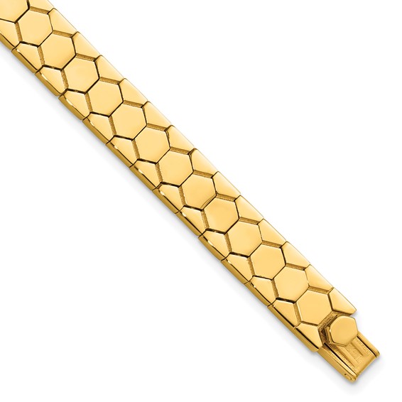 Leslie's 14K Polished Hexagon Design Bracelet