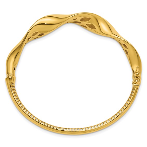 Leslie's 14K Polished Wavy Hinged Bangle