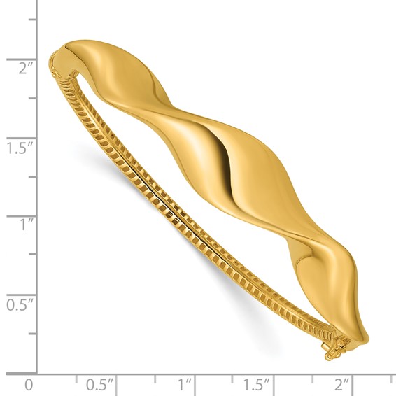 Leslie's 14K Polished Wavy Hinged Bangle