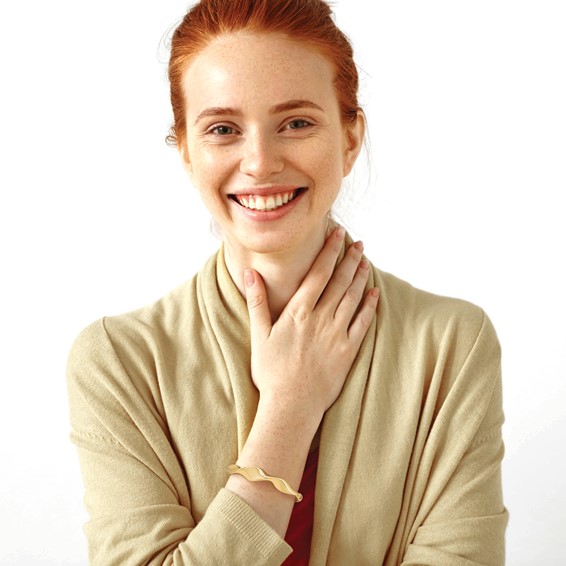 Leslie's 14K Polished Wavy Hinged Bangle