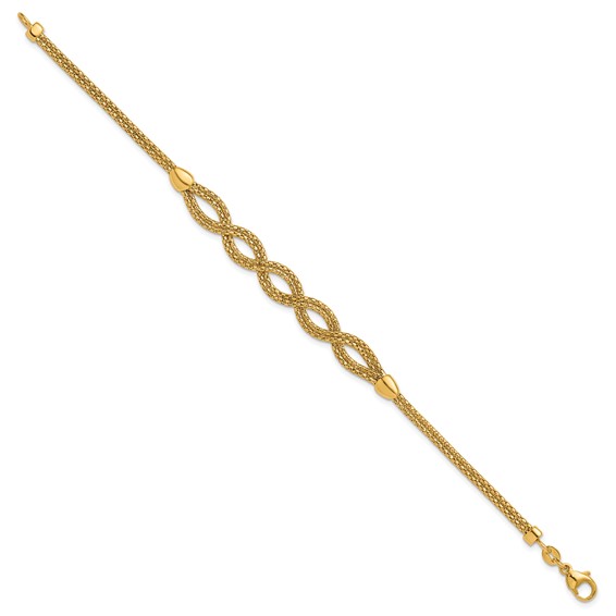 Leslie's 14K Polished Fancy Woven Bracelet