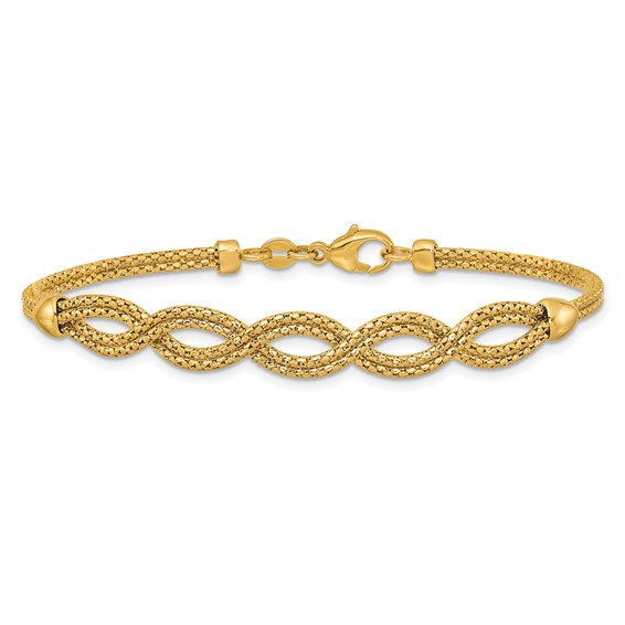 Leslie's 14K Polished Fancy Woven Bracelet