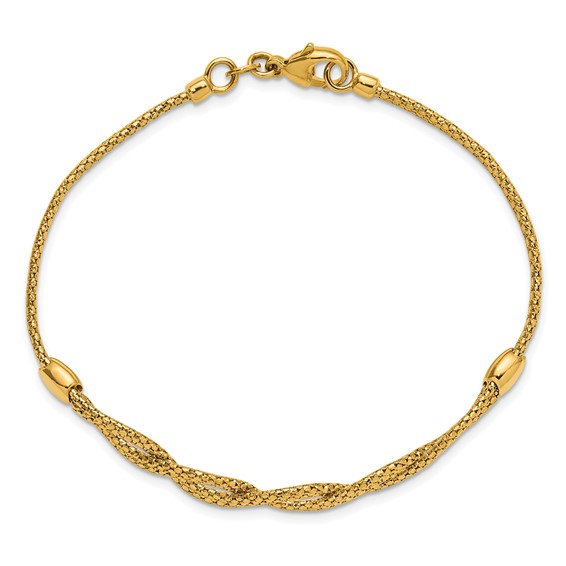 Leslie's 14K Polished Fancy Woven Bracelet