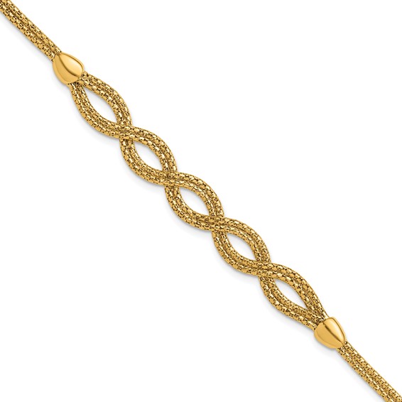 Leslie's 14K Polished Fancy Woven Bracelet