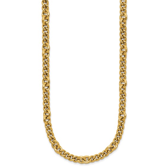 Leslie's 14K Polished and Textured Fancy Link with .5in ext. Necklace