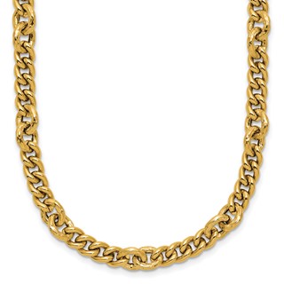 Leslie's 14K Polished and Textured Fancy Link with .5in ext. Necklace