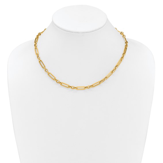 Leslie's 14K Polished Fancy Paperclip Link Necklace