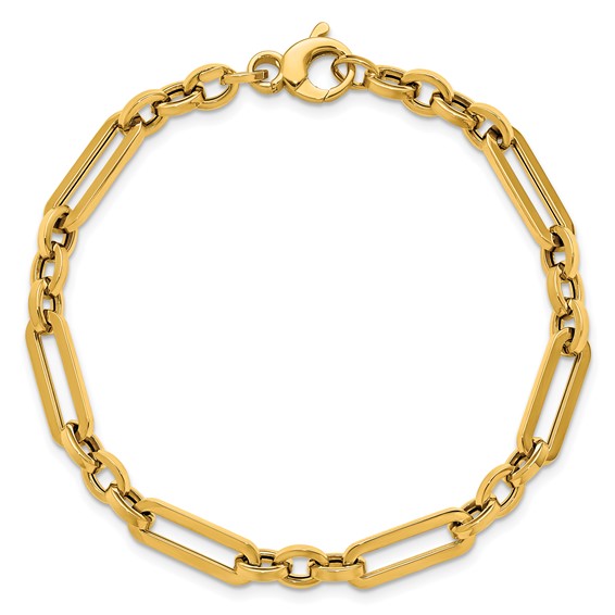 Leslie's 14K Polished Fancy Paperclip Link Bracelet