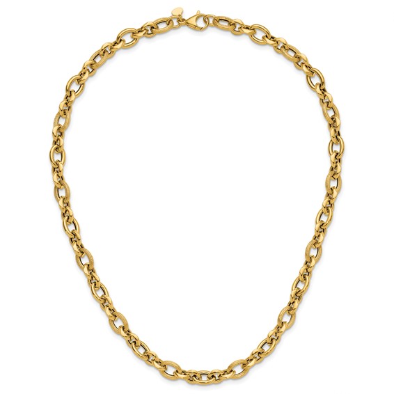 Leslie's 14K Polished and Textured Fancy Link Necklace