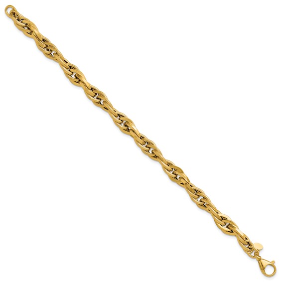 Leslie's 14K Polished and Textured Fancy Twisted Link Bracelet