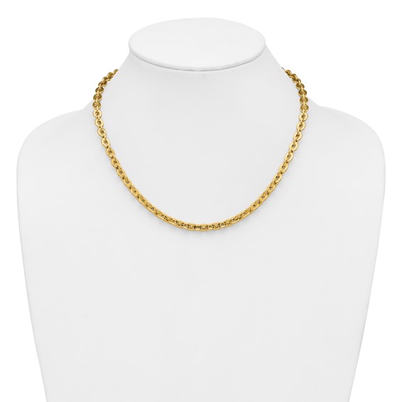 Leslie's 14K Polished Fancy Round Link Necklace