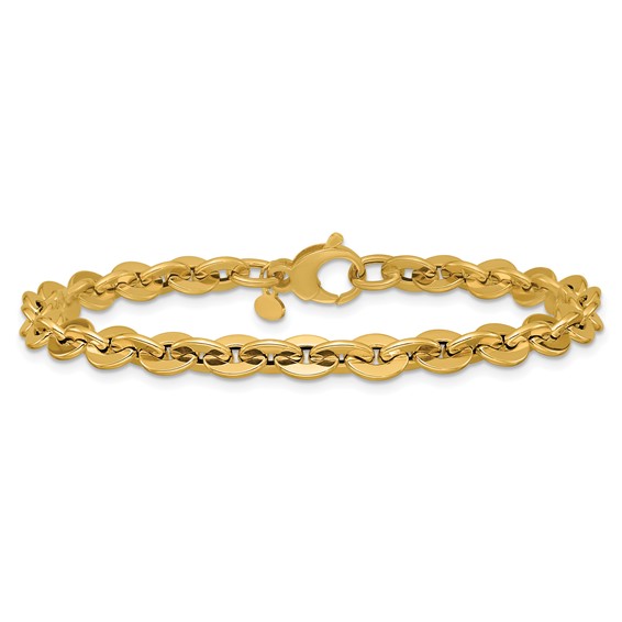 Leslie's 14K Polished Fancy Round Link Bracelet