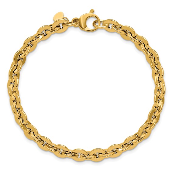 Leslie's 14K Polished Fancy Round Link Bracelet
