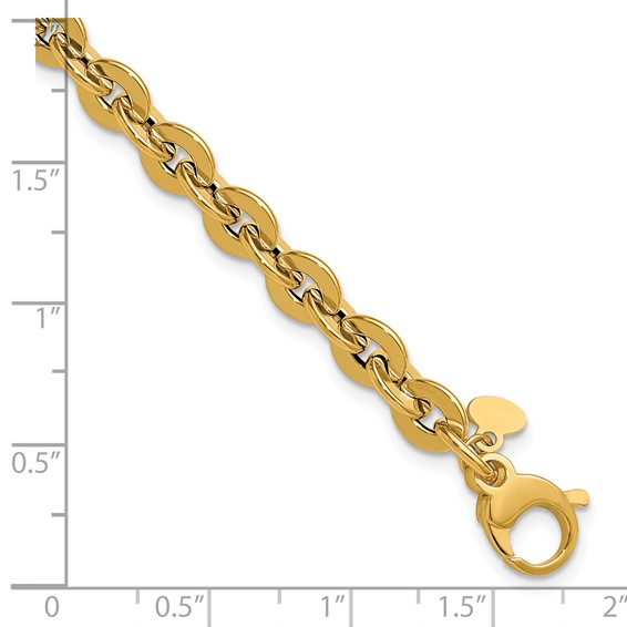 Leslie's 14K Polished Fancy Round Link Bracelet