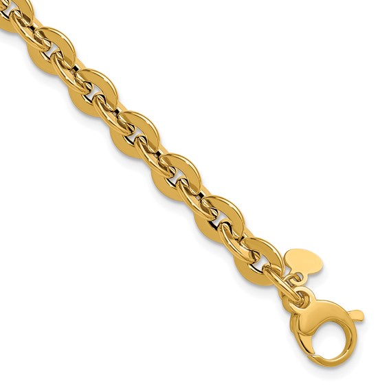 Leslie's 14K Polished Fancy Round Link Bracelet