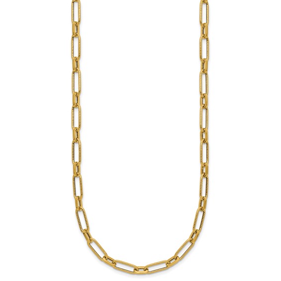 Leslie's 14K Polished Textured Fancy Link Necklace