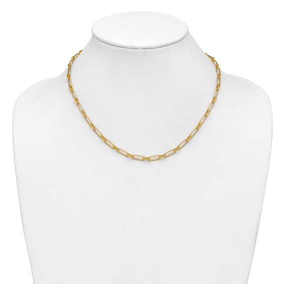 Leslie's 14K Polished Textured Fancy Link Necklace